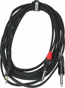 stereo kábel 1 m Jack 3.5 mm 3 pole - 1/4'' plug 2 pole adapter cable black and red