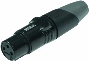 XLR káblový konektor female 3-pin black housing and grey boot solder cups