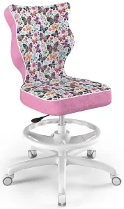 ENTELO Detská stolička Petit White 4 HC + F s oporným kruhom ST31 motýliky