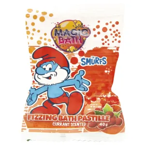 The Smurfs Magic Bath Powder Foam Maker šumivé gule do kúpeľa pre deti Lime, Orange, Strawberry 9x18 g