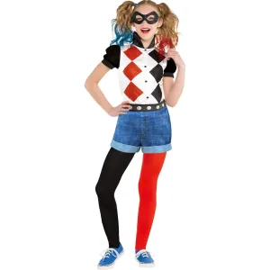 Amscan Detský kostým - Čierno-červená Harley Quinn Veľkosť - deti: 8 - 10 rokov #4780944