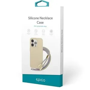 EPICO silikónový kryt so šnúrkou na iPhone 13 / 14 - béžová