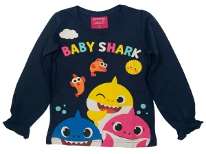 EPlus Dievčenské tričko s dlhým rukávom - Baby Shark ružové Veľkosť - deti: 116