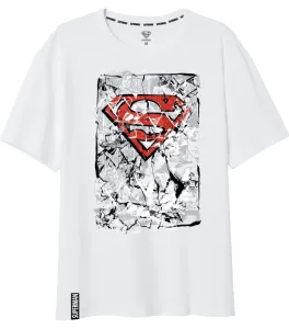 EPlus Pánske tričko - Superman biele Veľkosť - dospelý: XXL