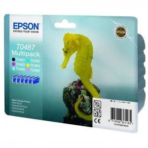 EPSON T0487 (C13T04874010) - originálna cartridge, čierna + farebná, 6x13ml