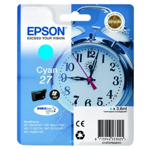 EPSON T2702 (C13T27024022) - originálna cartridge, azúrová, 3,6ml