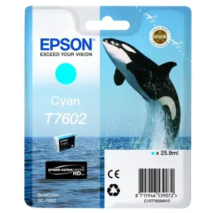 EPSON T7602 (C13T76024010) - originálna cartridge, azúrová, 25,9ml
