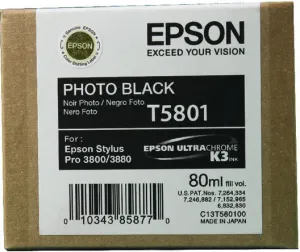 Epson T5801 foto čierna (photo black) originálna cartridge