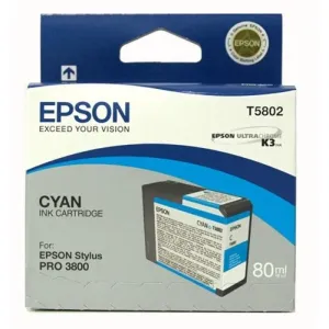 Epson T5802 azúrová (cyan) originálna cartridge