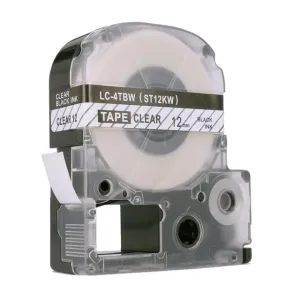 Epson LC-ST12KW, 12mm x 8m, černý tisk / průhledný podklad, kompatibilní páska
