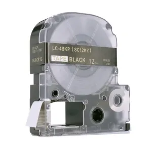 Epson LK-SC12KZ, 12mm x 9m, zlatý tisk / černý podklad, kompatibilní páska
