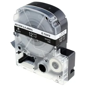 Epson LK-SD12KW, 12mm x 9m, bílý tisk / černý podklad, kompatibilní páska