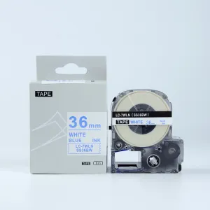 Epson LK-SS36BW, 36mm x 9m, modrý tisk / bílý podklad, kompatibilní páska