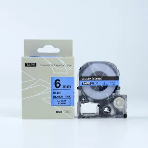 Epson LTS6BW, 6mm x 5m, modrý tisk / bílý podklad, kompatibilní páska