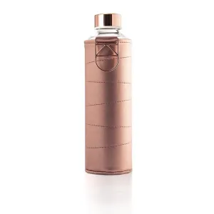 Equa Mismatch sklenená fľaša na vodu + obal z umelej kože farba Bronze 750 ml