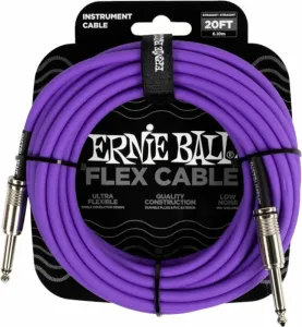 Ernie Ball Flex Instrument Cable Straight/Straight Fialová 6 m Rovný - Rovný
