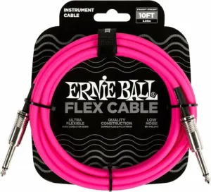 Ernie Ball Flex Instrument Cable Straight/Straight Ružová 3 m Rovný - Rovný