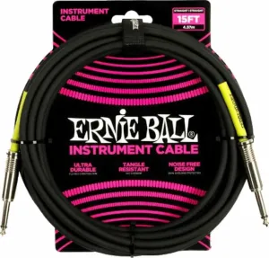 Ernie Ball PVC Straight Straight Inst Cable Čierna 4,6 m Rovný - Rovný