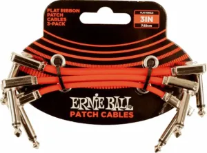 Ernie Ball Flat Ribbon Patch Cable Červená 7,5 cm Zalomený - Zalomený