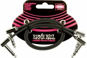 Ernie Ball Flat Ribbon Stereo Patch Cable Čierna 30 cm Zalomený - Zalomený #8694184
