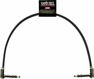 Ernie Ball Flat Ribbon Stereo Patch Cable Čierna 30 cm Zalomený - Zalomený #9140283
