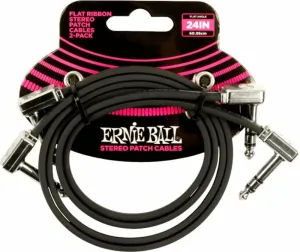 Ernie Ball Flat Ribbon Stereo Patch Cable Čierna 60 cm Zalomený - Zalomený #7728994