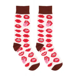 36-SOCK001-1 Sexy ponožky s potlačou - Lip Love 36-41
