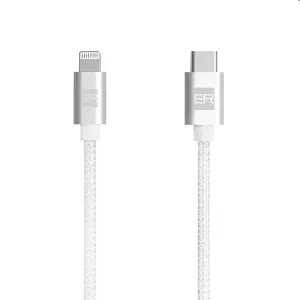 ER POWER Dátový a nabíjací kábel USB-C/Lightning, MFi, 1,2 m, biely ERPWCL120WH