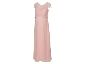 esmara® Dámske tehotenské šaty s elegantnou čipkou (M (40/42), bledoružová)