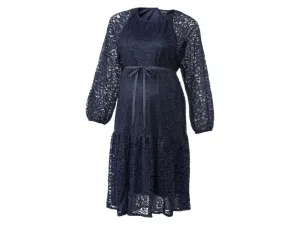 esmara® Dámske tehotenské šaty, z elastickej čipky (S (36/38), námornícka modrá)