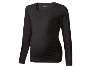 esmara® Dámske tehotenské tričko s dlhým rukávom (L (44/46), čierna) #4023621