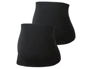 esmara® Dámsky tehotenský pás na predĺženie trička, 2 kusy (S (36/38), čierna)