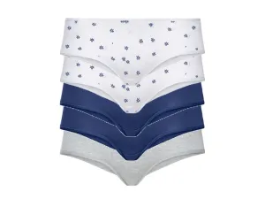 esmara® Dámske nohavičky XXL, 5 kusov (3XL (56/58), vzor/navy modrá/sivá)