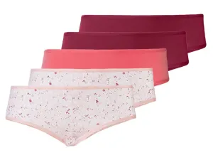 esmara® Dámske nohavičky XXL, 5 kusov (XL (48/50), červená/koralová/biela)