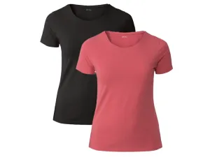 esmara® Dámske tričko XXL, 2 kusy (XL (48/50), čierna/červená)