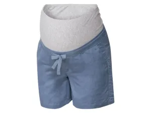 esmara® Dámske ľanové tehotenské šortky (34, modrá)