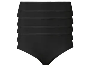 esmara® Dámske bavlnené bedrové nohavičky, 5 kusov (S (36/38), čierna)
