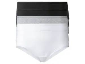 esmara® Dámske bedrové nohavičky, 5 kusov (M (40/42), čierna/sivá/biela)