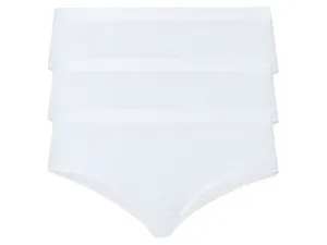 esmara® Dámske rebrované bedrové nohavičky, 3 kusy (L (44/46), biela)
