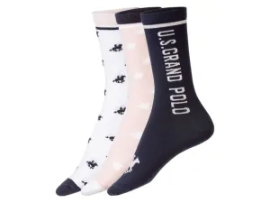 esmara® Dámske ponožky, 3 páry (39/42, vzor/biela/bledoružová/navy modrá)