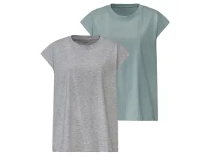 esmara® Dámske tričko, 2 kusy (S (36/38), zelená/sivá)