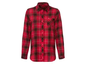 esmara® Dámska flanelová košeľa (40, károvaná/červená/čierna)