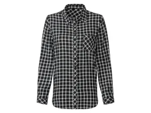 esmara® Dámska flanelová košeľa (40, károvaná/čierna/biela)