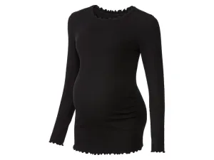 esmara® Dámske tehotenské tričko s dlhým rukávom (S (36/38), čierna)