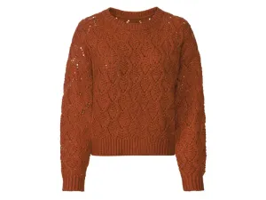 esmara® Dámske pletený sveter (L (44/46), hnedá)