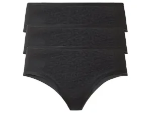 esmara® Dámske bedrové nohavičky, 3 kusy (M (40/42), čierna)