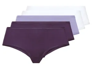 esmara® Dámske bedrové nohavičky, 5 kusov (L (44/46), fialová/orgovánová/biela)