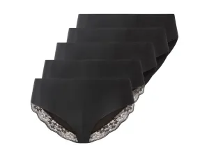 esmara® Dámske bezšvové nohavičky, 5 kusov (L (44/46), čierna)