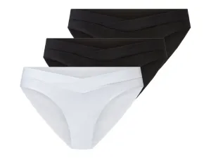 esmara® Dámske nohavičky, 3 kusy (XL (48/50), čierna/biela)