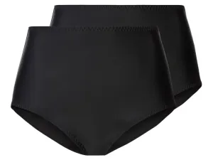 esmara® Dámske nohavičky s vysokým pásom, 2 kusy (S (36/38), čierna)